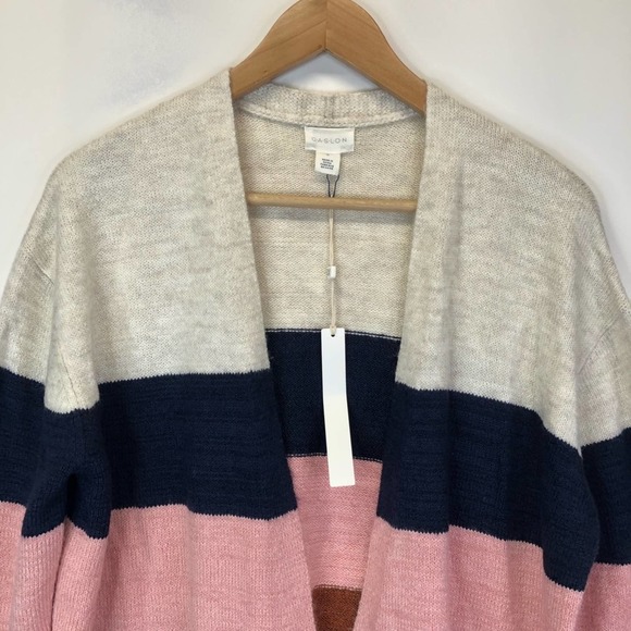Caslon striped long cardigan sweater - medium - Picture 3 of 11